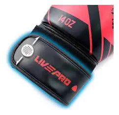 Guante De Boxeo 14oz Entrenamiento Combate Livepro 14oz Rojo
