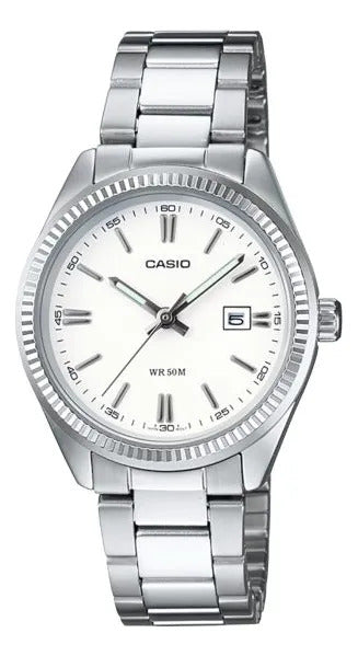 Reloj Casio Metal Dama 31mm Ltp-1302d-7a1vdf - Plateado