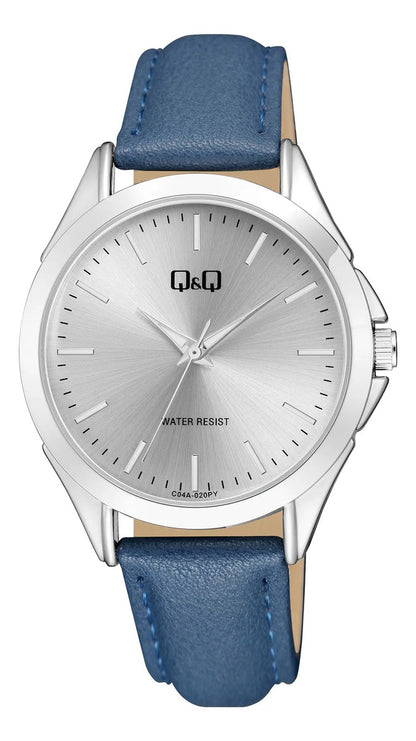 Reloj Q&q Cuero Dama 38mm C04a-020py - Azul