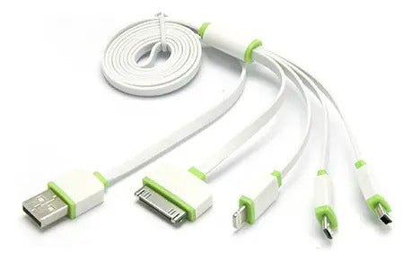 Cable Usb 4 En 1 Para iPhone 4/6 / Micro/mini Usb - Blanco