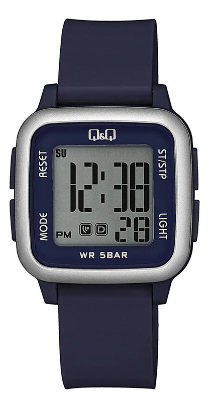 Reloj Digital Q&q Silicona Unisex 34mm G02a-010vy Azul