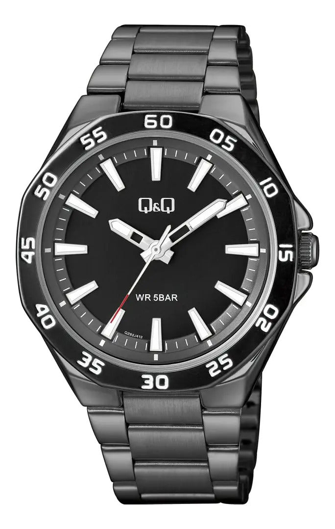 Reloj Q&q Metal Hombre 42mm Qz82j412y - Gris