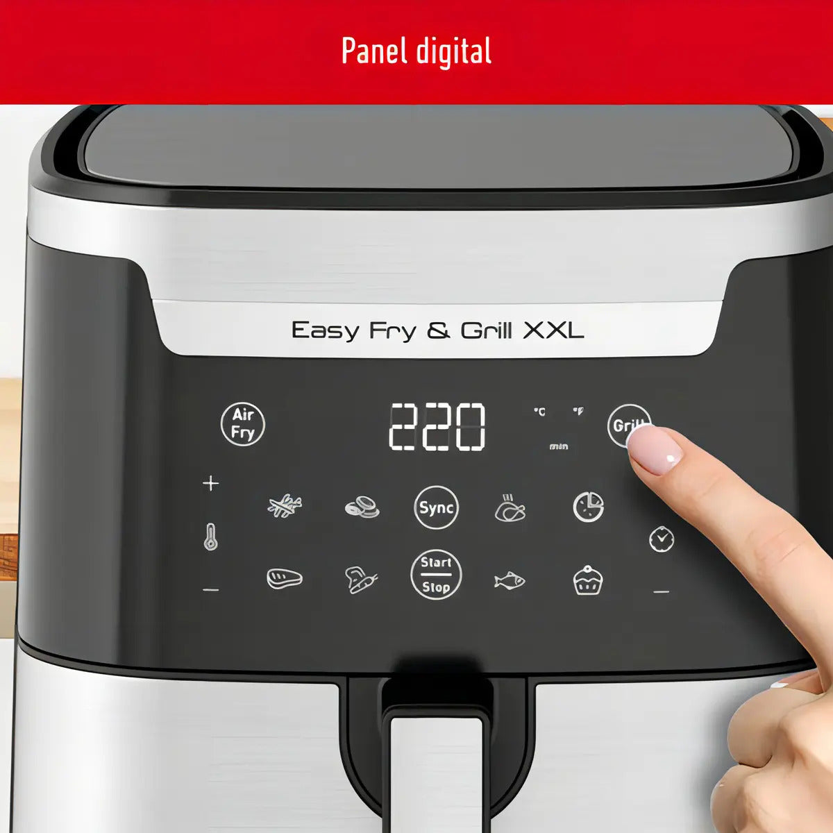 Freidora De Aire Moulinex Easy Fry & Grill Xxl 6,5lts Gris Oscuro