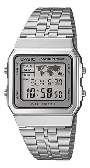 Reloj Casio Silicona Hombre 39mm A-500wa-7d - Plateado