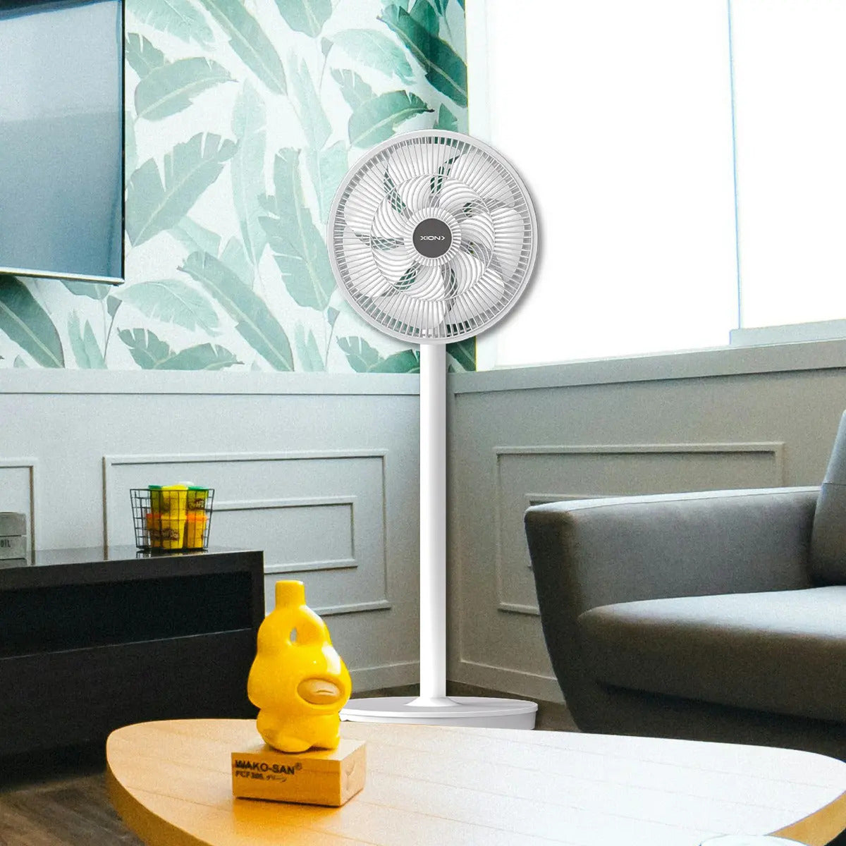 Ventilador De Pie Xion Slim Design 30cm Xi-v12 - 76.2 Cm 50/60hz Blanco Plástico 9