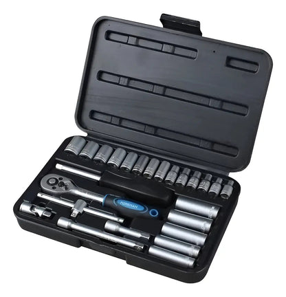 Juego De Dados Foreman 1/4 25 Pcs Cromo Vanadio Plaetado/negro
