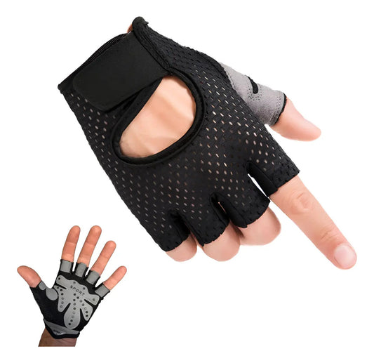 Guantes Pesas Entrenamiento Musculación Rhino - Negro M