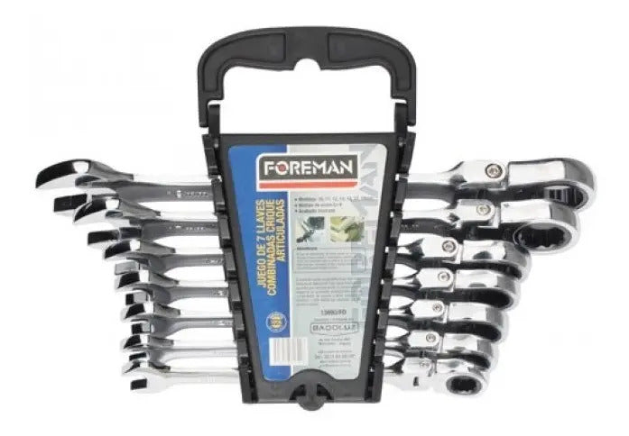 Juego De 7 Llaves Foreman Combinadas Criquet Plateado