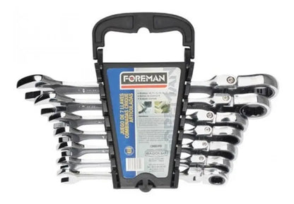 Juego De 7 Llaves Foreman Combinadas Criquet Plateado