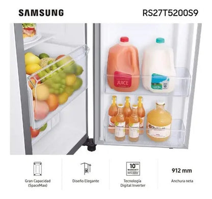 Refrigerador Samsung Inv Side By Side 716 L Sars27t5200s9 Qo Refined Inox