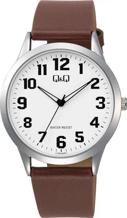 Reloj Q&q Cuero Hombre 40mm C10a-034py - Marrón