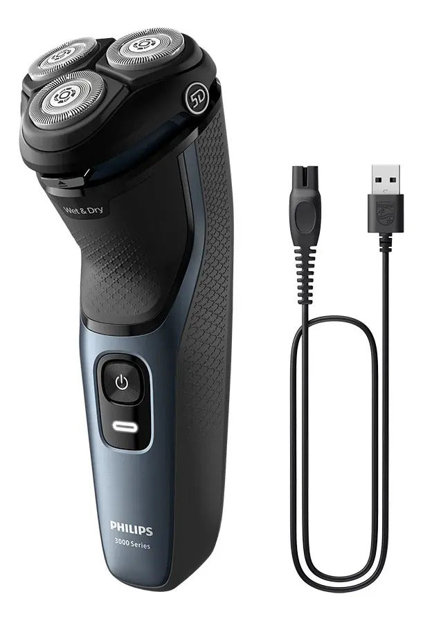 Afeitadora Philips S3144 Serie 3000 Seco Húmedo Negro Y Celeste