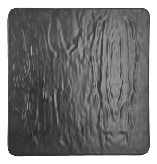 Plato De Melamina Negro Cuadrado De 26 Cm