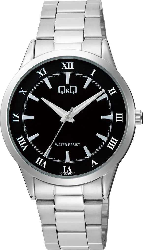 Reloj Q&q Metal Hombre 40mm C10a-046py - Plateado Negro