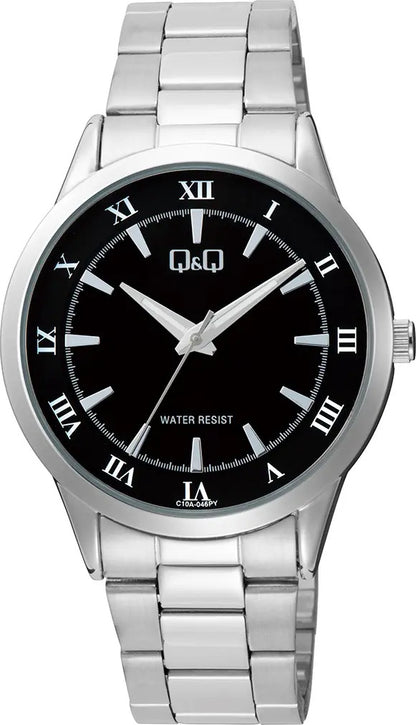 Reloj Q&q Metal Hombre 40mm C10a-046py - Plateado Negro