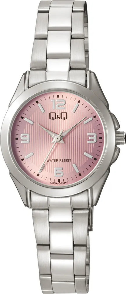 Reloj Q&q Metal Dama 28mm C05a-015py - Plateado