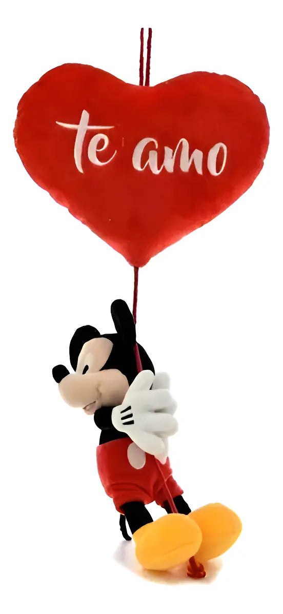 Peluche Mickey Mouse Corazón Con Cuerda 30 Cm - Negro