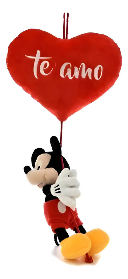 Peluche Mickey Mouse Corazón Con Cuerda 30 Cm - Negro