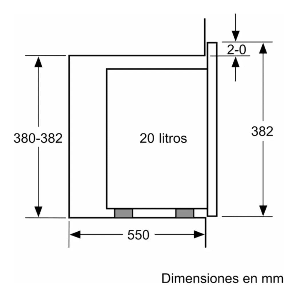 Microondas De Empotrar Bosch 20 Lts Bfl520ms0