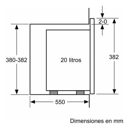 Microondas De Empotrar Bosch 20 Lts Bfl520ms0