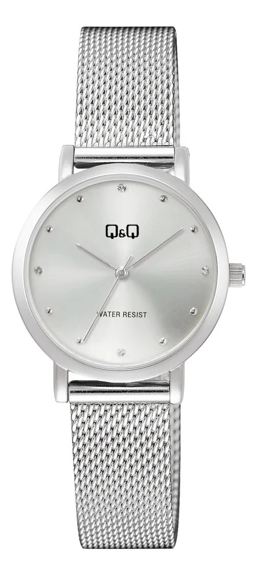 Reloj Q&q Metal Dama 31mm C35a-005py - Plateado
