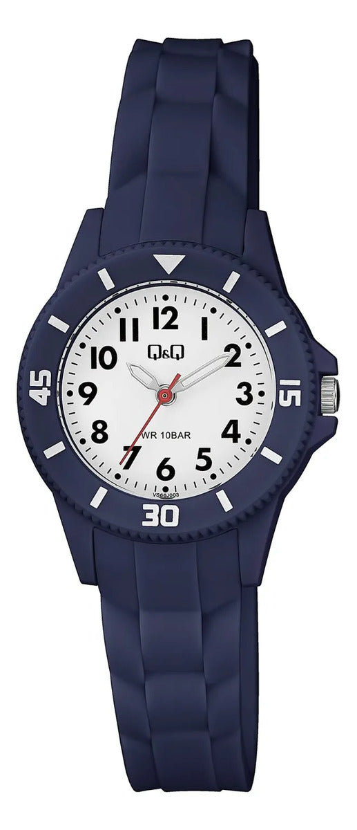 Reloj Q&q Silicona Dama 30mm Vs66j003y - Azul