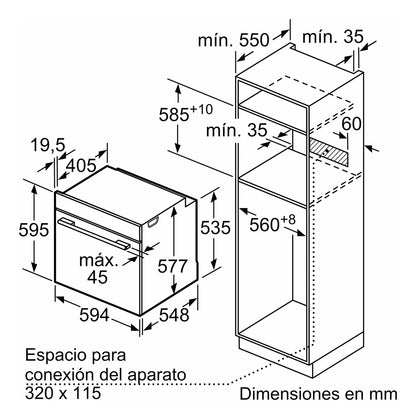 Horno De Empotrar Bosch Multifunción A Vapor - Negro