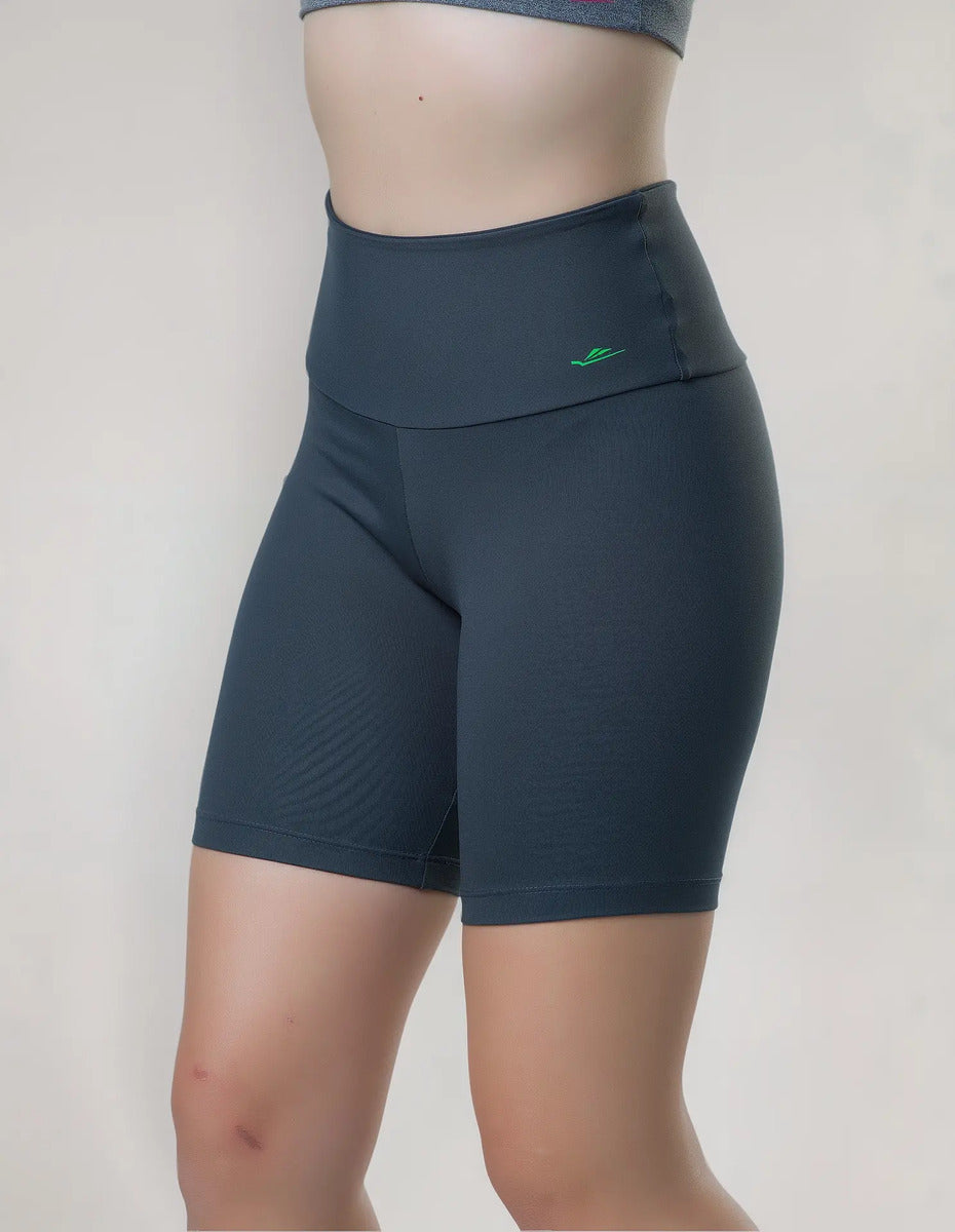 Calza Corta Dama Tiro Medio Deportiva Biker Elite - Gris L