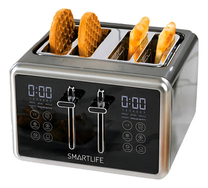 Tostadora Control Digital Smartlife 4 Panes Tod1520 Gris