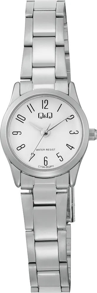 Reloj Q&q Metal Dama 22mm C75a-002py - Plateado