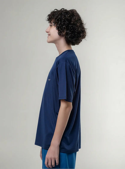 Remera Camiseta Niño Secado Rápido Poliéster Elite Azul Marino 16