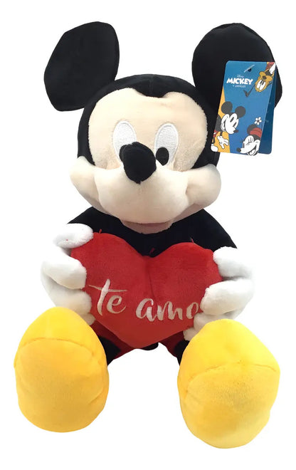 Peluche Mickey Mouse Con Corazón 40 Cm - Negro