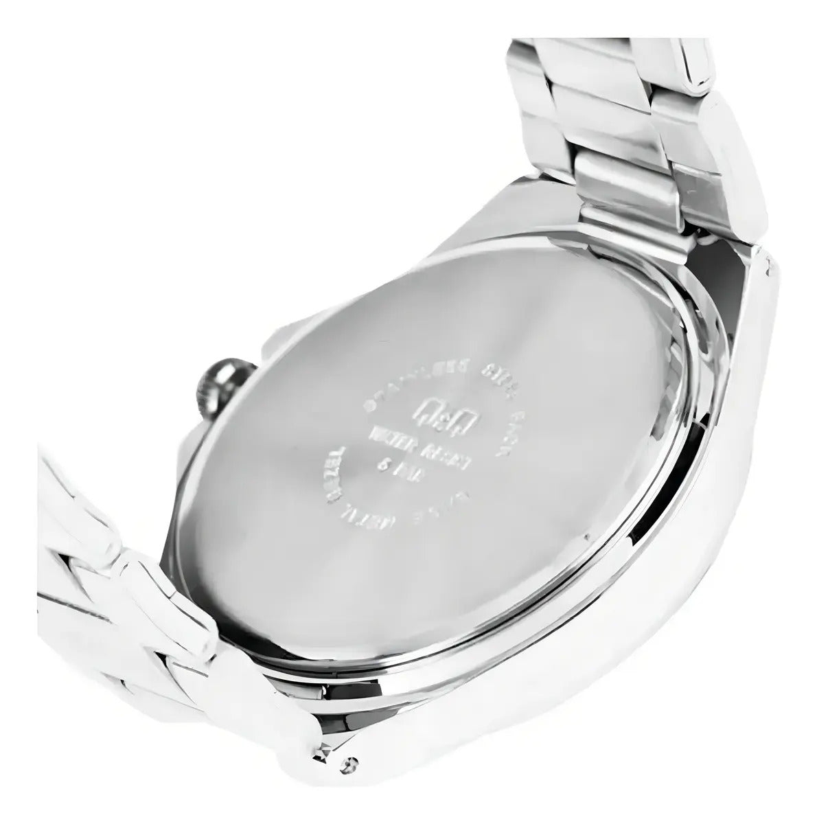 Reloj Q&q Metal Hombre 43mm A484j212y - Plateado Azul