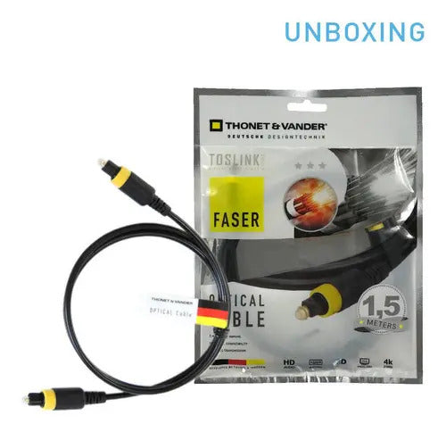 Cable Audio Fibra Óptica Thonet & Vander 1,5m Toslink