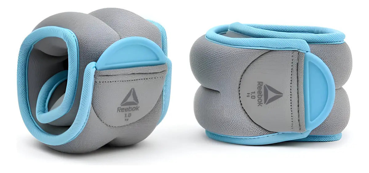 Muñequeras Con Agarre Dedo Libre 1kg C/u Reebok - Gris