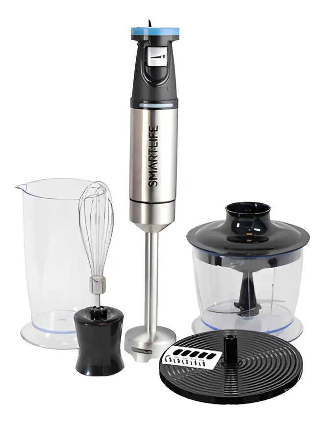 Mixer Smartlife 600w Inox +accesorios Sl-hb6048ff - Acero Inoxidable/negro