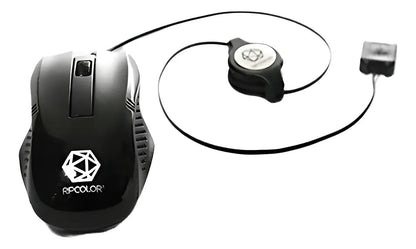 Mouse Mini Óptico Ripcolor Usb Retráctil B0302 - Negro