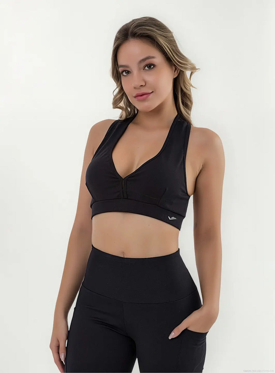 Top Deportivo Flexible Fitness Espalda Nadador Elite Negro 3xl