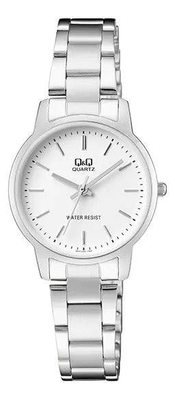 Reloj Q&q Metal Dama 30mm Qa47j201y - Plateado Blanco