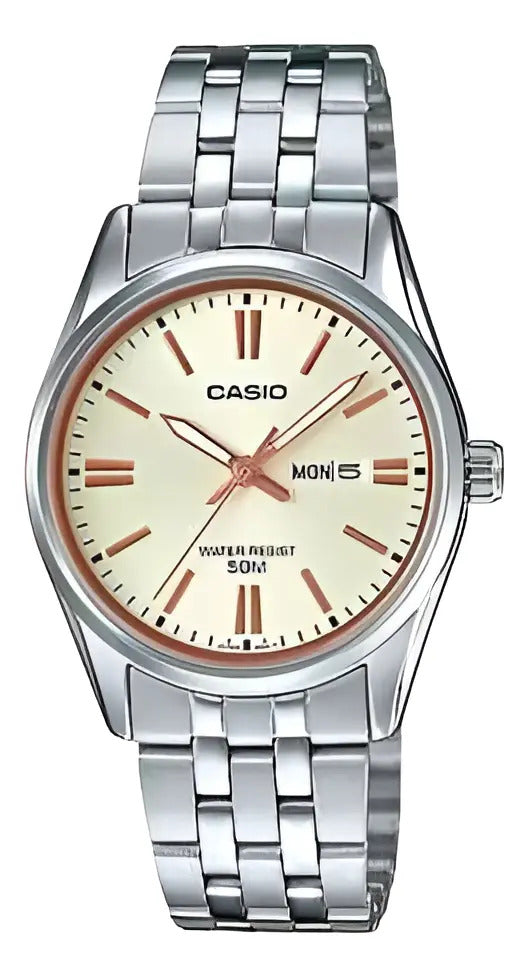 Reloj Casio Metal Dama 36mm Ltp-1335d-9a - Plateado