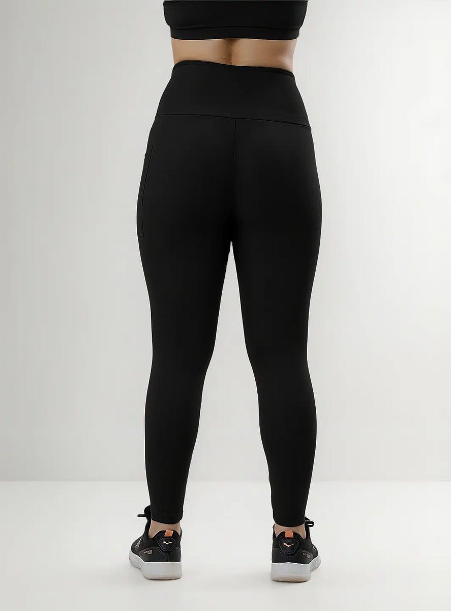 Calza Legging Larga Dama Bolsillo Confort Elite - Negro M