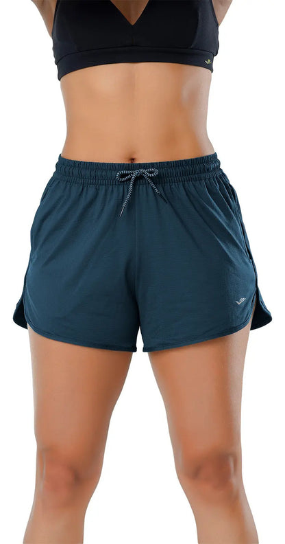 Short De Dama Fitness Running Y Entrenamiento Elite Azul Petróleo M