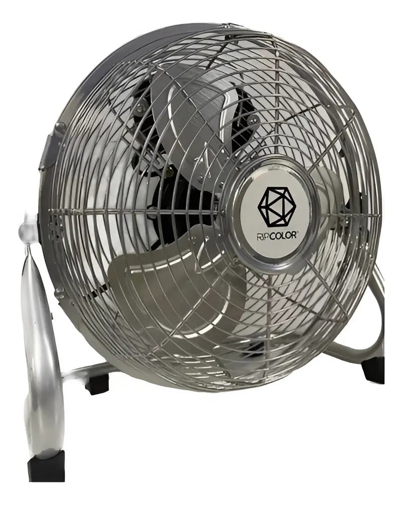 Ventilador De Metal Turbo 3 Velocidades - 25 Cm Plateado Metal 3