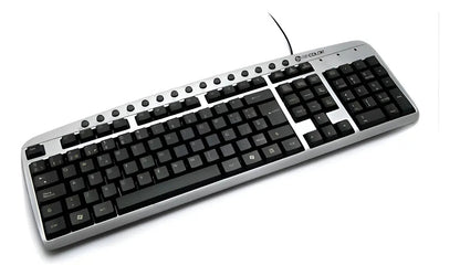 Teclado Multimedia Ps/2 En Español Ripcolor - Negro Y Plateado Español
