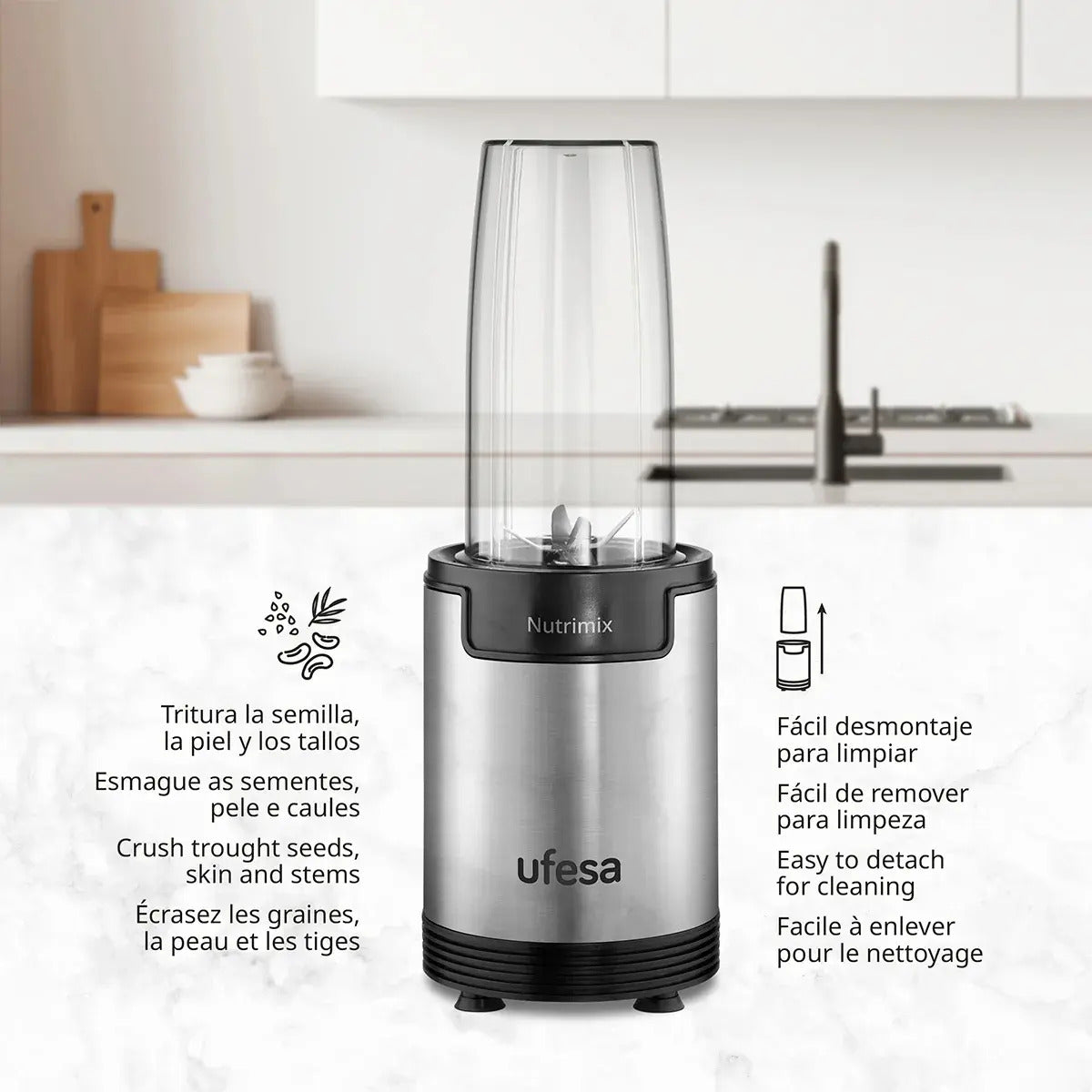 Licuadora Personal Bs Nutrimix Ufesa 900w - Gris