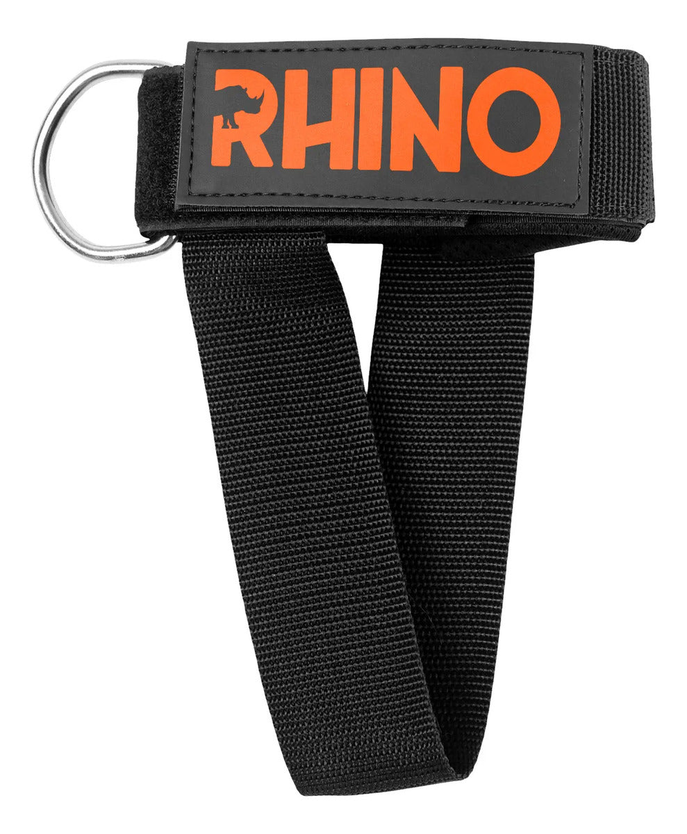 Tobillera Para Polea Máquina Agarre Pie Rhino - Negro
