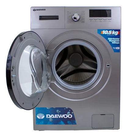 Lavarropas Automático Daewoo Carga Frontal 10,5k - Gris Oscuro