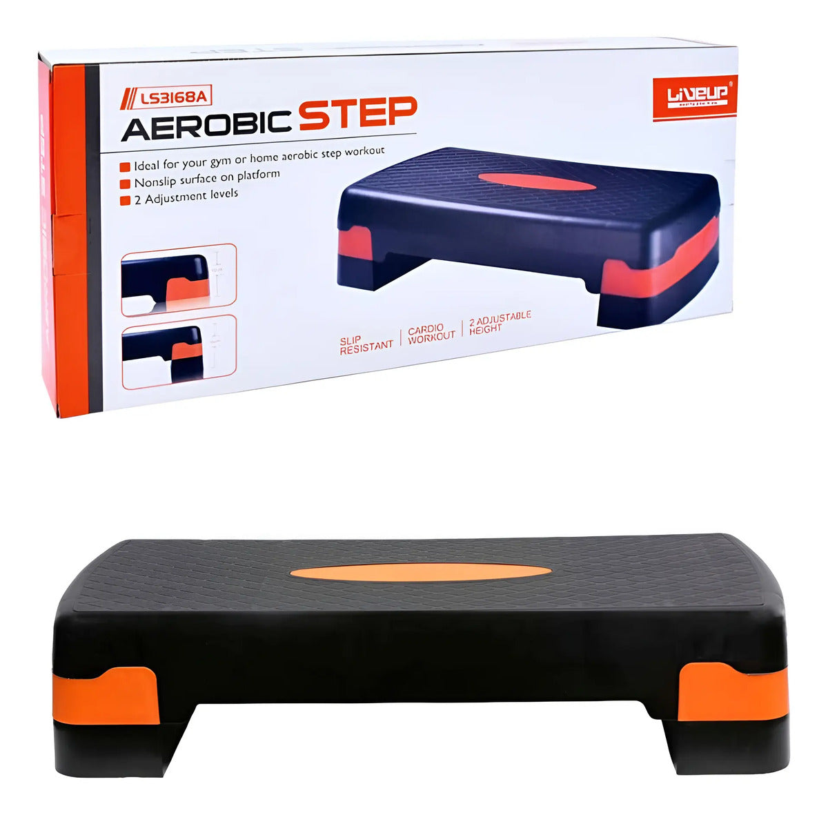 Step A Regulable Fitness Entrenamiento Gym Livepro Negro