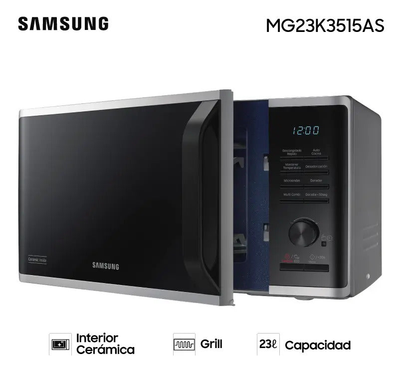 Microondas Digital Samsung Con Grill 23 L Samg23k3515as Qofe