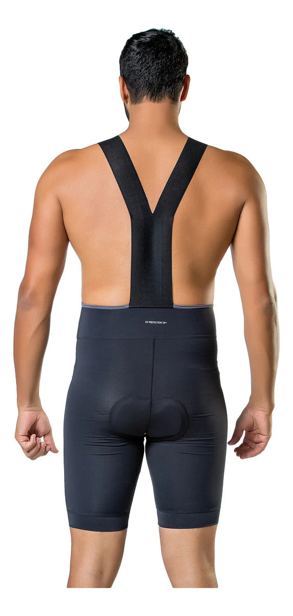 Calza Corta Con Tiradores Ciclismo Pro Elite - Negro S